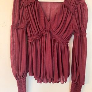 Free People Maroon Blouse